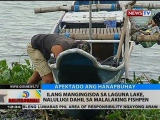 BT: Ilang mangingisda sa Laguna Lake, nalulugi dahil sa malalaking fishpen