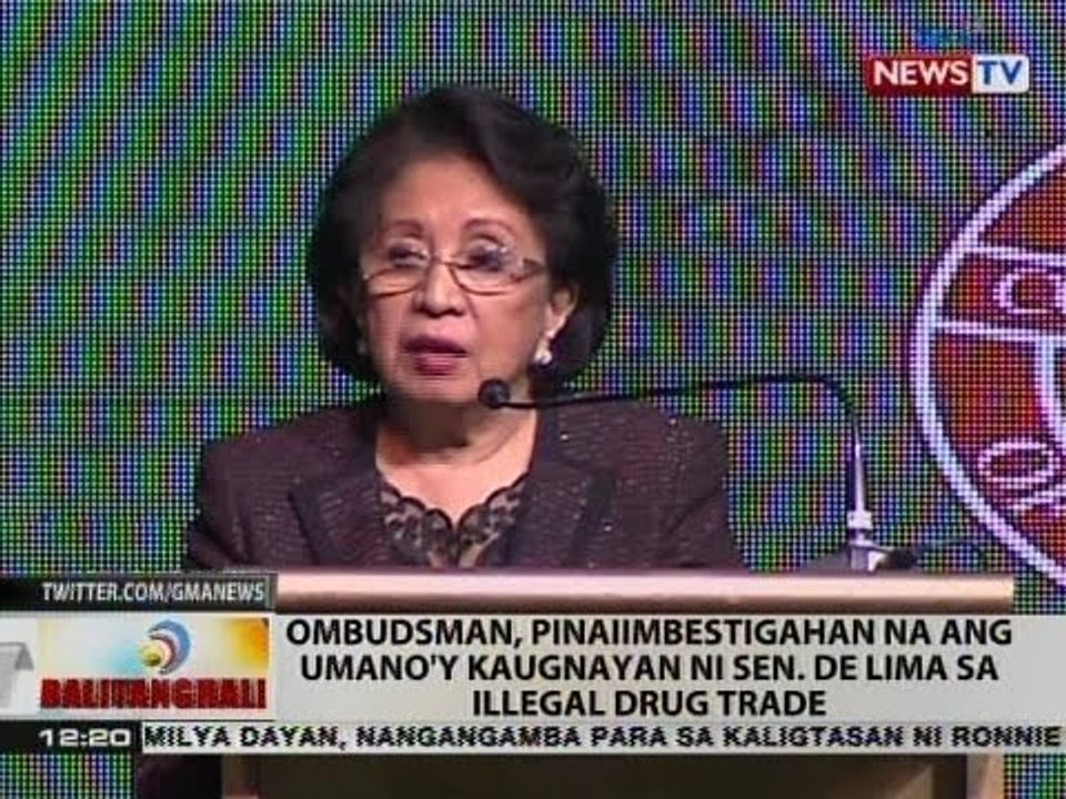BT: Ombudsman, pinaiimbestigahan na ang umano'y kaugnayan ni Sen. De Lima sa illegal drug trade