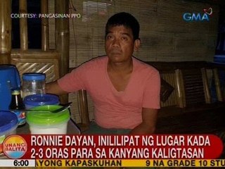 UB: Ronnie Dayan, inililipat ng lugar kada 2-3 oras para sa kanyang kaligtasan