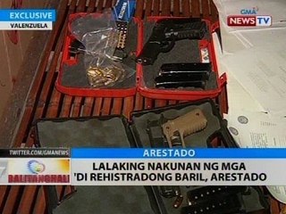 BT: Lalaking nakunan ng mga 'di rehistradong baril, arestado