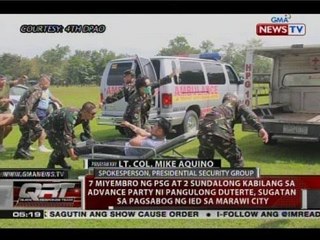 7 miyembro ng PSG at 2 sundalong kabilang sa advance party ni Pres. Duterte, sugatan sa pagsabog