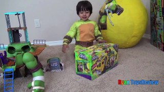 Giant Egg Surprise Opening Ninja Turtles Out of the Shadows Toys Kids Video Ryan ToysReview- 02