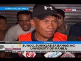 Sunod, sumiklab sa bahagi ng University of Manila