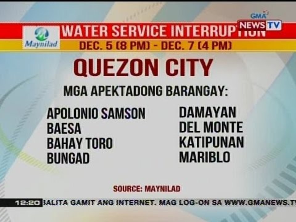 BT: Water service interruption