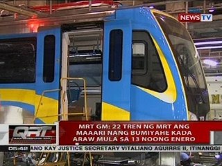 MRT GM: 22 tren ng MRT ang maaari nang bumiyahe kada araw mula sa 13 noong Enero