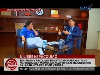 Pacquiao, inihayag na marami siyang nilibreng mga mambabatas at opisyal ng gobyerno sa laban niya