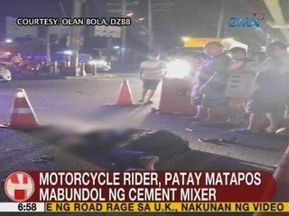 UB: Motorcycle rider, patay matapos mabundol ng cement mixer sa Maynila