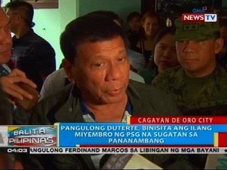 Pres. Duterte, binisita ang ilang miyembro ng PSG na sugatan sa pananambang