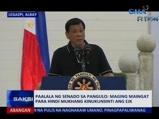 Saksi: Paalala ng Senado sa Pangulo: maging maingat   para hindi mukhang kinukunsinti ang EJK