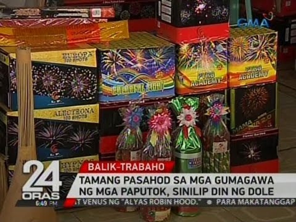 24 Oras: Work stoppage order sa 48 tindahan at   pagawaan ng paputok, inalis na