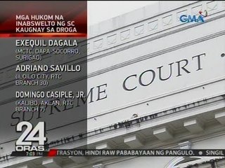 24 Oras: SC: 'Di sangkot sa droga ang 3 judge na nasa narco list ni Pangulong Duterte