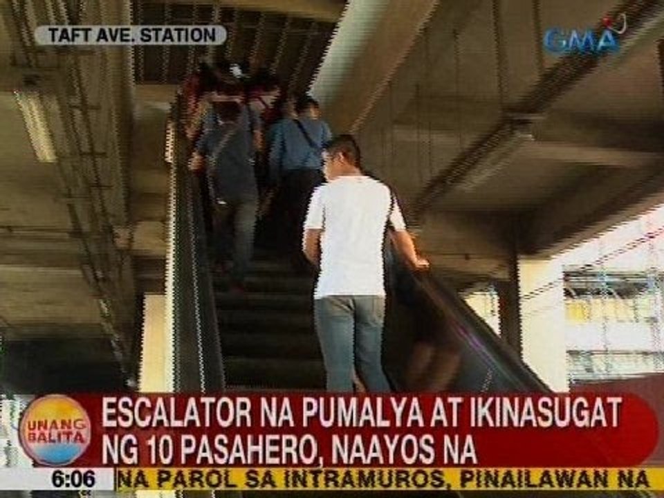 UB: Escalator ng MRT na pumalya at ikinasugat ng 10 pasahero, naayos na