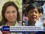 Saksi: VP Leni Robredo, ayaw pansinin ang mga paratang ni dating Sen. Bongbong Marcos