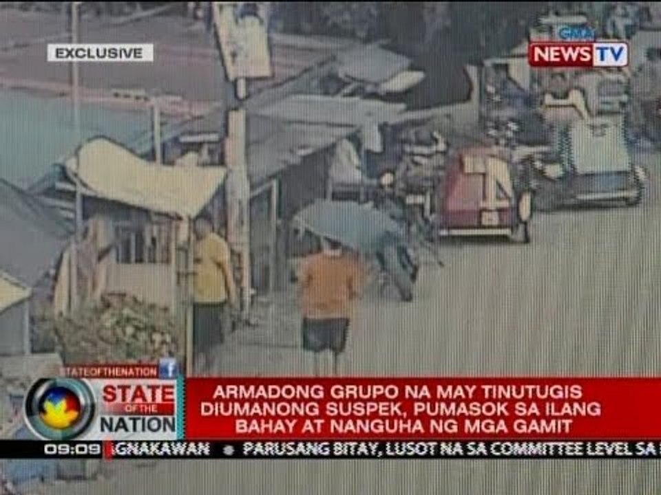 Armadong grupo na may tinutugis diumanong suspect, pumasok sa ilang bahay at nanguha ng mga gamit
