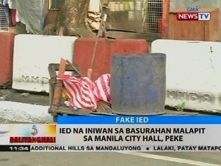BT: IED na iniwan sa basurahan malapit sa Manila City Hall, peke