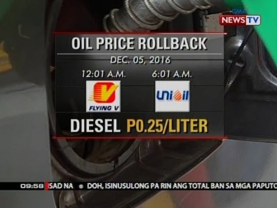 Oil price rollback