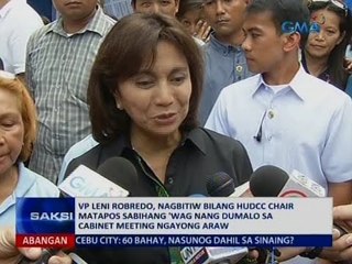 VP Leni Robredo, nagbitiw bilang HUDCC Chair matapos sabihang 'wag nang dumalo sa cabinet meeting