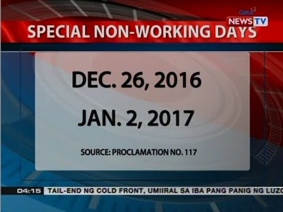 BP: Special non-working days