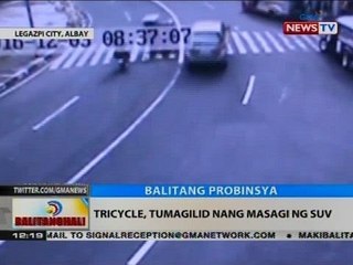 BT: Tricycle, tumagilid nang masagi ng SUV