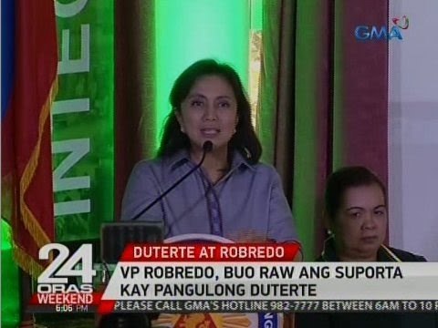24 Oras: VP Robredo, buo daw ang suporta kay Pang. Duterte