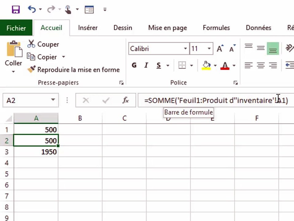 Excel Formule 3D (plusieurs feuilles de calcul) Vidéo Dailymotion