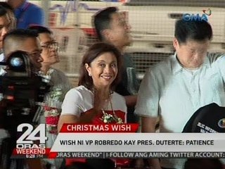 Wish ni VP Robredo kay Pres. Duterte:   Patience