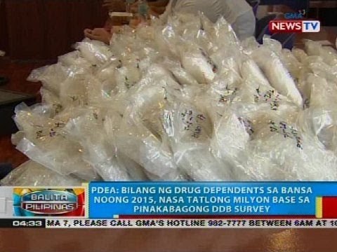 PDEA: Bilang ng drug dependents sa bansa noong 2015, nasa 3 miylon base sa pinakabagong DDB survey