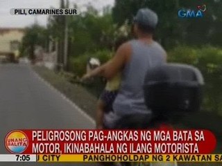 UB: Peligrosong pag-angkas ng mga bata sa motor, ikinabahala ng ilang motorista sa CamSur