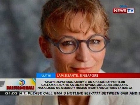 BT: Yasay: Dapat mag-sorry si UN Special Rapporteur Callamard