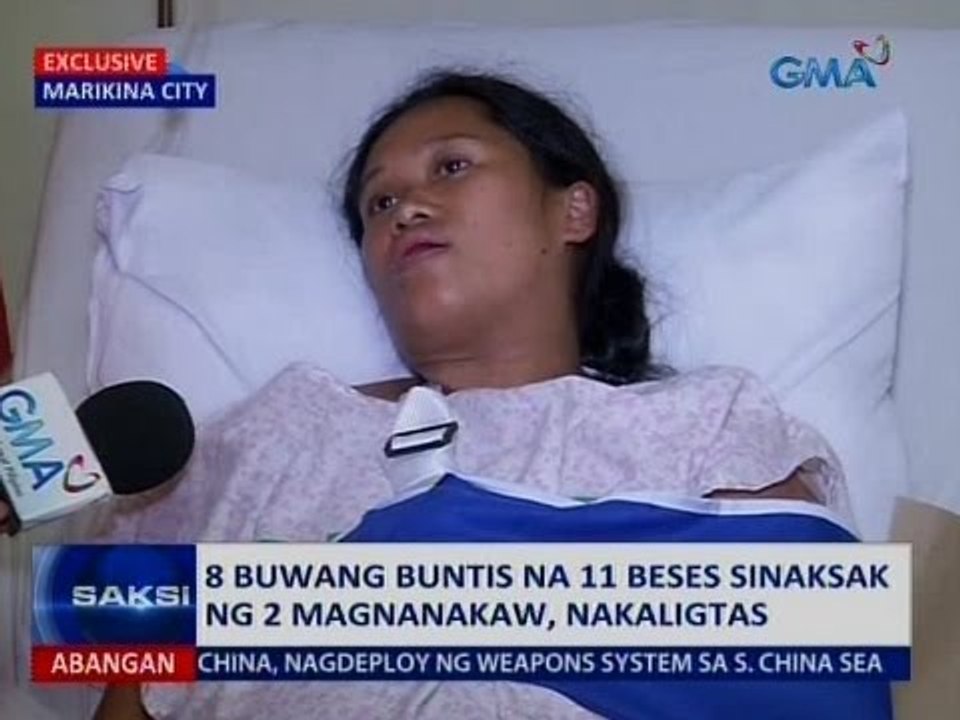 8 buwang buntis na 11 beses sinaksak ng   2 magnanakaw, nakaligtas