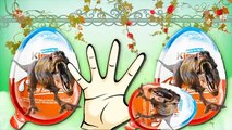 Finger Family Kinder Surprise Eggs Dinosaurs Cartoons For Children Nursery Rhymes | Finger Family