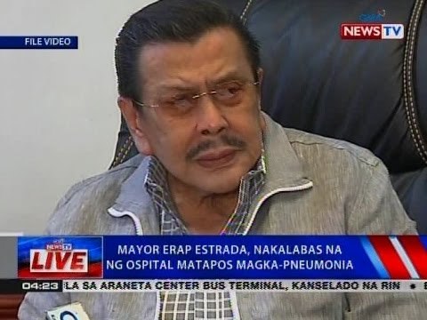 Mayor Erap Estrada, nakalabas na ng ospital matapos magka-pneumonia