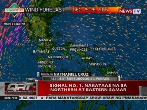 QRT: Signal no. 1, nakataas na sa Northern at Eastern Samar