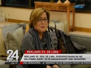 Reklamo vs. Sen. De Lima, pagpapasyahan na ng DOJ panel kahit 'di pa nakakasagot ang senadora