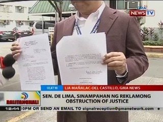 Sen. de Lima, sinampahan ng reklamong obstruction of justice