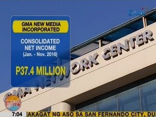 UB: Consolidated profit ng GMA New Media Inc., tumaas ng 327% mula Jan.- Nov. kumapara noong 2015