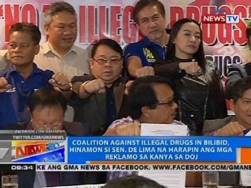 Coalition Against Illegal Drugs in Bilibid, hinamon si de Lima na harapin ang mga reklamo sa kanya