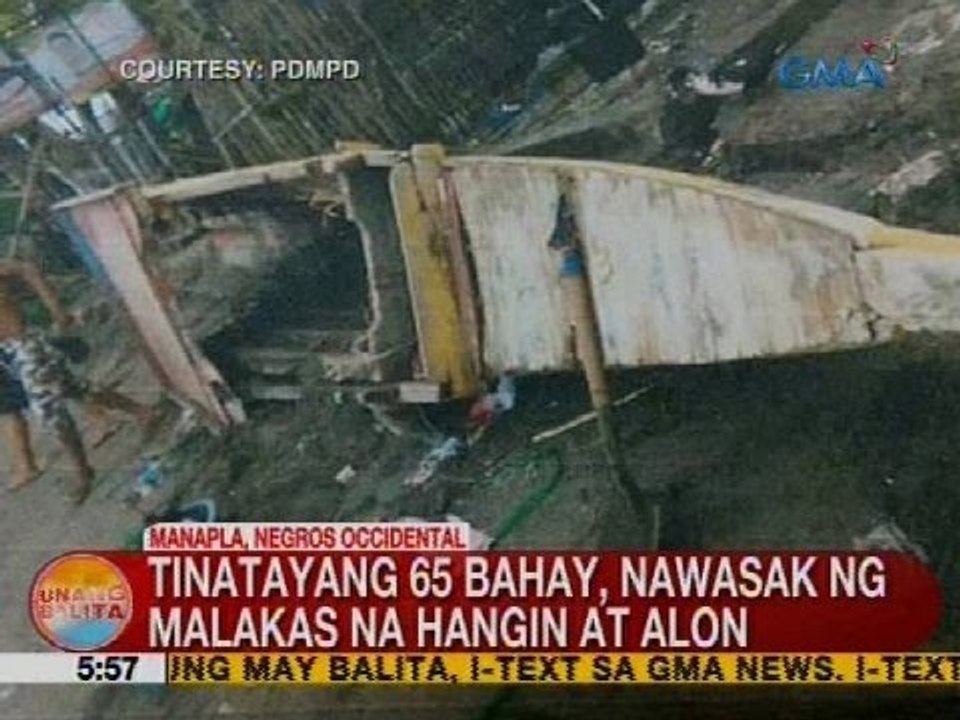 UB: Tinatayang 65 bahay, nawasak ng malakas na hangin at alon