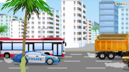 The Red Bulldozer and Big Truck in the City - Monster Truck TV - Cars & Trucks for Kids