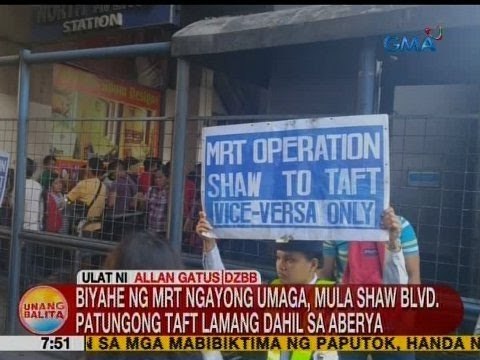 UB: Biyahe ng MRT ngayong umaga, mula Shaw Blvd. patungong Taft lamang dahil sa aberya