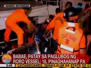UB: Babae, patay sa paglubog ng RORO Vessel; 18, pinaghahanap pa