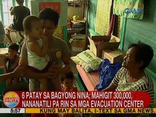 UB: 6 patay sa Bagyong Nina; mahigit 300k, nananatili pa rin sa mga evacuation center