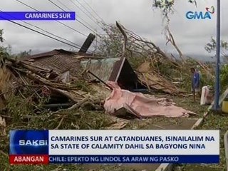 Camarines Sur at Catanduanes, isinailalim na sa State of Calamity dahil sa Bagyong Nina
