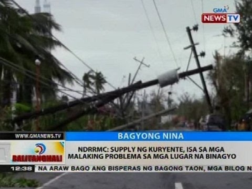 BT: NDRRMC: Supply ng kuryente, isa sa mga malaking problema sa mga lugar na binagyo
