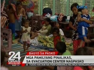 24 Oras: Mga pamilyang pinalikas, sa evacuation center nagpasko