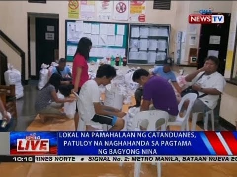 Lokal na pamahalaan ng Catanduanes, patuloy na naghahanda sa pagtama ng bagyong Nina