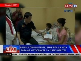 Pangulong Duterte, bumisita sa mga batang may cancer sa isang ospital