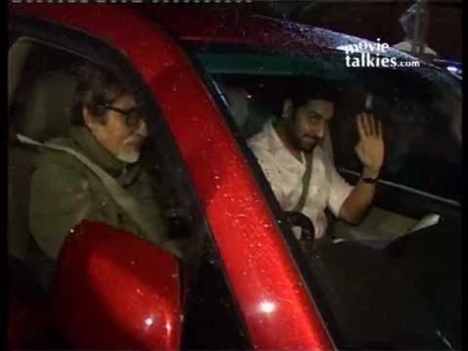 Amitabh Bachchan, Abhishek Bachchan, Suniel Shetty and Kunal Kohli at 'Bol Bachchan' screening