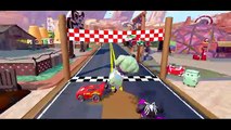 Disney Pixar Cars Lightning McQueen, Francesco Bernoulli, Ramone meets Hulk & Venom Funny race