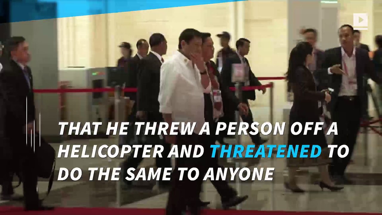 Philippines' Rodrigo Duterte denies throwing person off a helicopter